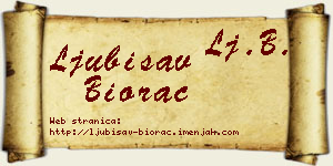 Ljubisav Biorac vizit kartica